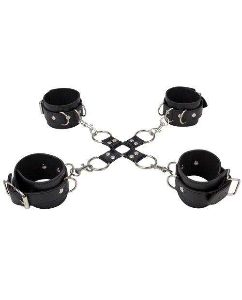 Shots Ouch Leather Hand & Leg Cuffs - Empower Pleasure