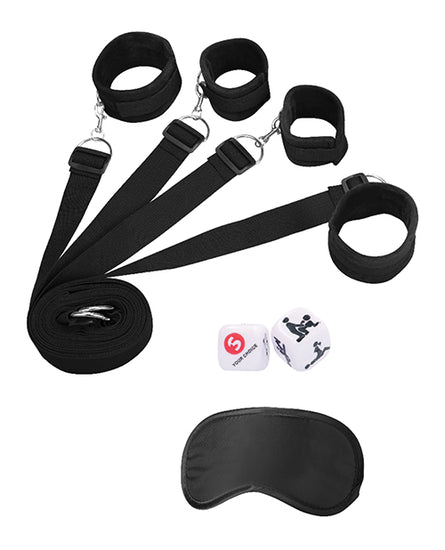 Shots Ouch Bed Restraint System - Black - Empower Pleasure