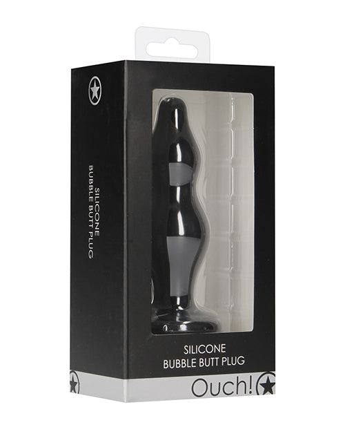 Shots Ouch Bubble Butt Plug - Black - Empower Pleasure