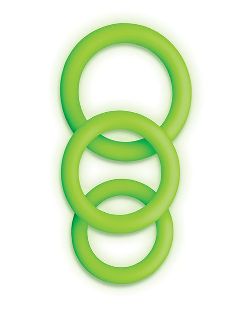 Shots Ouch 3 pc Cock Ring Set - Glow in the Dark - Empower Pleasure