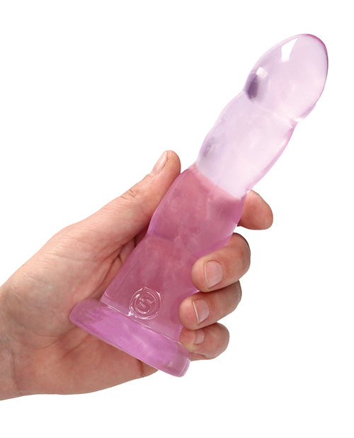 Shots RealRock Crystal Clear Non Realistic 7" Dildo  - Pink - Empower Pleasure