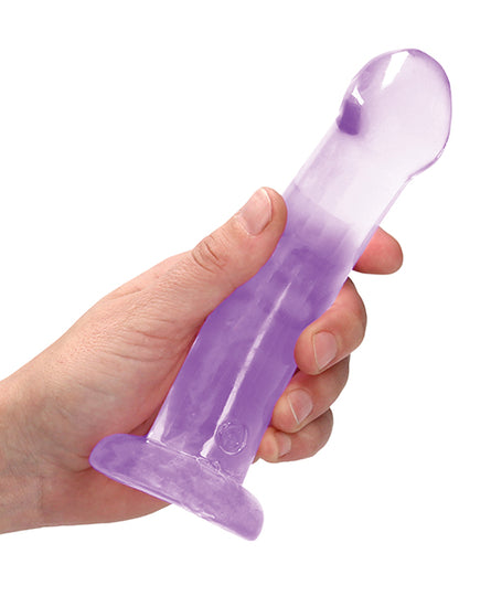 Shots RealRock Crystal Clear 7" Dildo  - Purple - Empower Pleasure