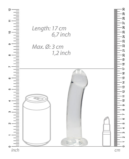 Shots RealRock Crystal Clear 7" Dildo  - Transparent - Empower Pleasure