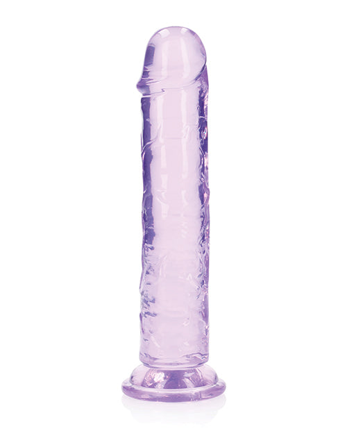 Shots RealRock Crystal Clear 8" Straight Dildo w/Suction Cup - Purple - Empower Pleasure