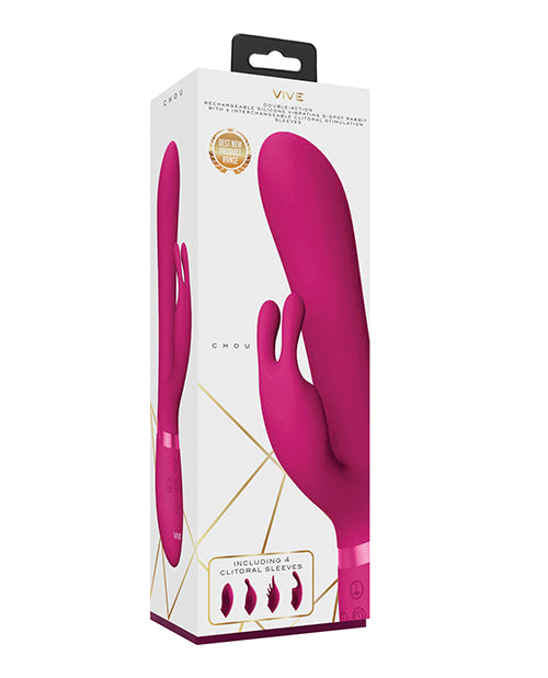 Shots Vive Chou G-Spot Rabbit w/Interchangeable Clitoral Attachments - Pink - Empower Pleasure