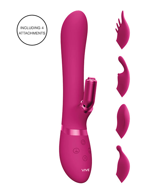 Shots Vive Chou G-Spot Rabbit w/Interchangeable Clitoral Attachments - Pink - Empower Pleasure