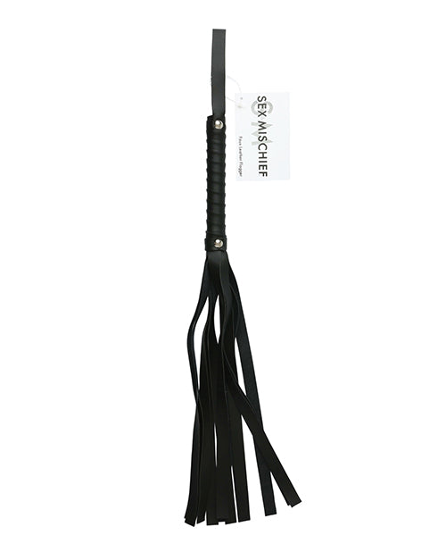 Sex & Mischief Faux Leather Flogger - Black - Empower Pleasure