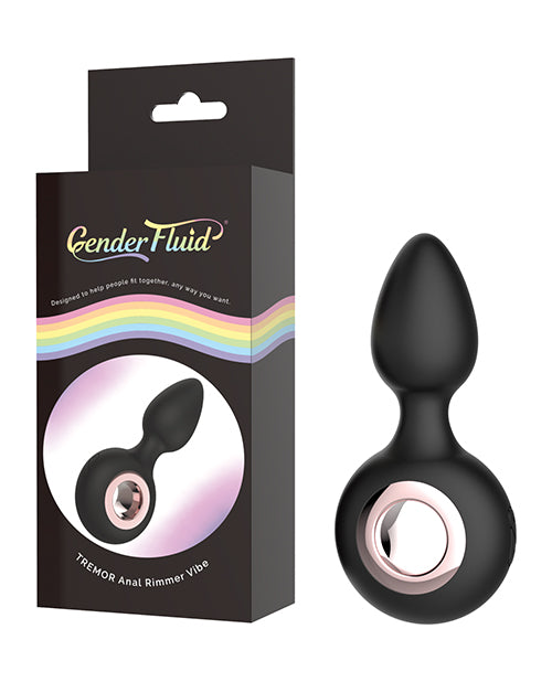 Gender Fluid Tremor Ring Plug Anal Vibe - Black - Empower Pleasure