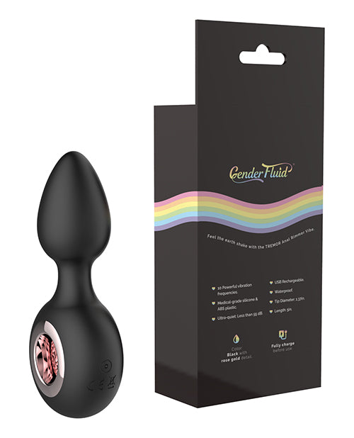 Gender Fluid Tremor Ring Plug Anal Vibe - Black - Empower Pleasure