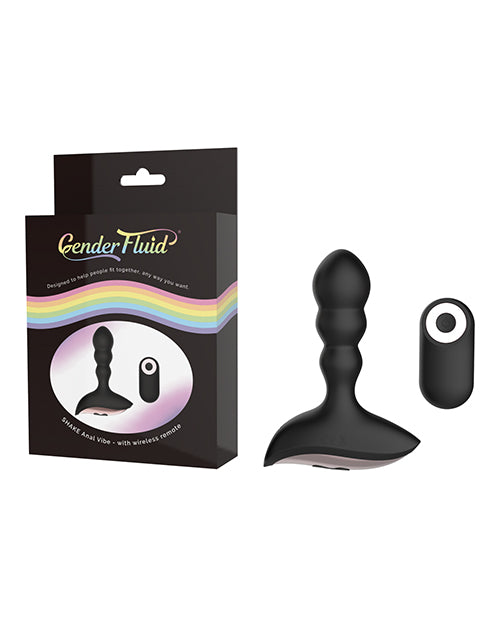 Gender Fluid Shake Anal Vibe with Remote - Black - Empower Pleasure