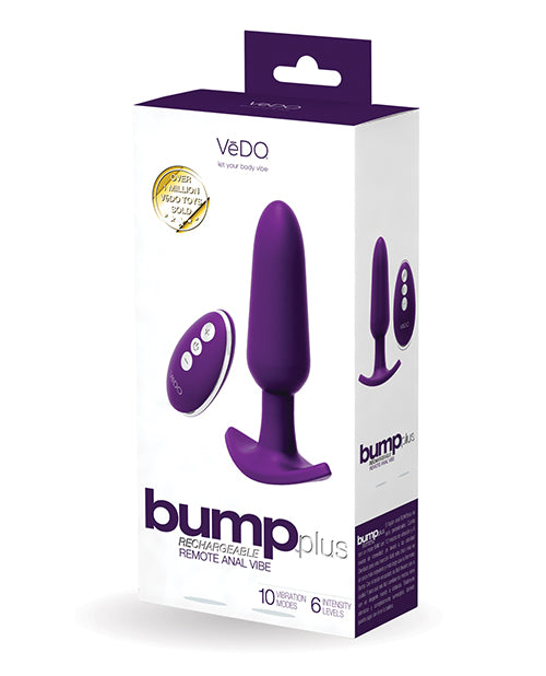 VeDO Bump Plus Rechargeable Remote Control Anal Vibe - Assorted Colors - Empower Pleasure