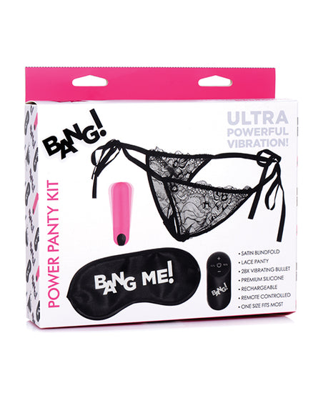 Bang! Power Panty & Blindfold Kit - Pink - Empower Pleasure